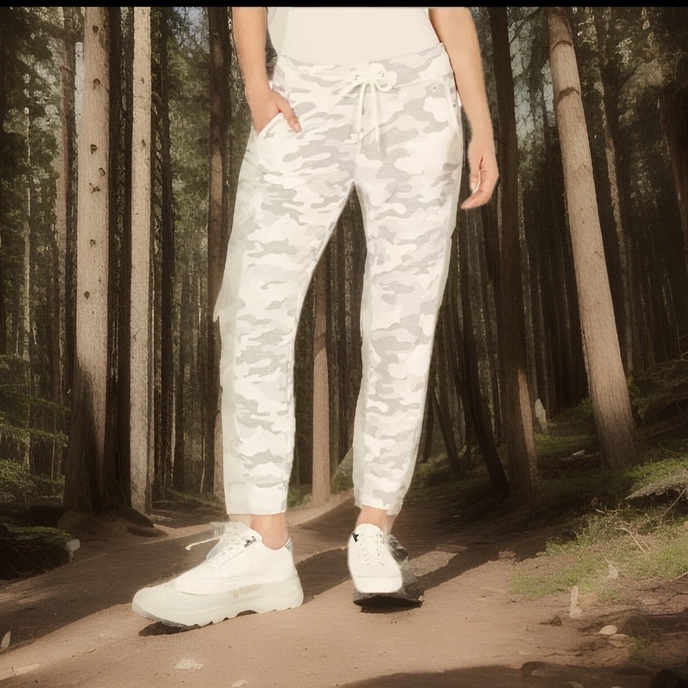 Calvin Klein Performance Strengh Jogger Pants Sz L Beige Camo Pockets Pull On